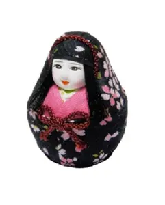 Boneca tradicional feita no Japão "Hime-Daruma" Padrão cereja - Ver preto - Bonecas para meninas Boneca bebê Produtos mais vendidos 2023