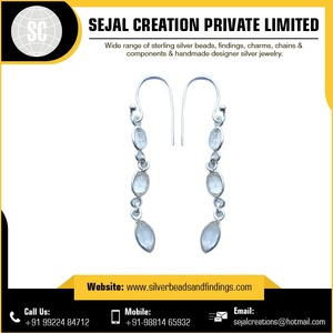 Pendiente de piedras preciosas de plata esterlina de último diseño Pendientes de piedras preciosas de plata esterlina de último diseño Joyería elegante y atemporal - Product Image 3