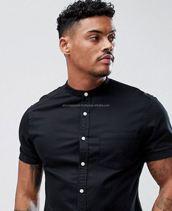 Camisa vaquera 100% de algodón para hombre, ajustada, azul marino, a la moda, nueva - Product Image 1