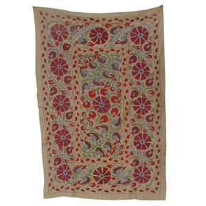 Wholesale Indian Vintage Rare Suzani Throw, Handmade Bedspread Cotton <b>Blanket</b>, Embroidered Afghan Tapestry. - Product Image 5
