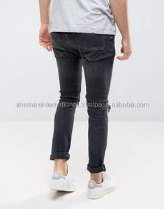 Shemax-Vaqueros ajustados con Rips en negro, lavado - Product Image 4