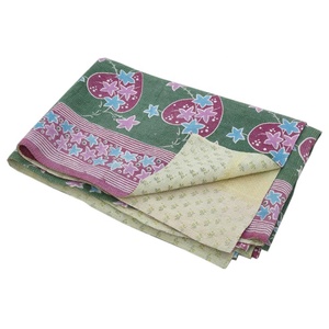 Colcha kantha verde hecha a mano, colcha reversible vintage, Colcha de la mejor calidad, venta al por mayor - Product Image 5