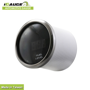 52มิลลิเมตรอิเล็กทรอนิกส์ใบหน้าสีดำสีฟ้า LED วัดระดับน้ำมันเชื้อเพลิงสำหรับรถยนต์ - Product Image 2