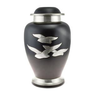 Urna de cremación de Metal altamente decorativa moderna pájaros grabada a mano para suministros funerarios para guardar cenizas humanas o cenizas de mascotas - Product Image 2