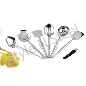 ชุดเครื่องครัว6ชิ้นพร้อมที่จัดเก็บเครื่องครัวสแตนเลสอุปกรณ์ทำอาหาร - Product Image 1