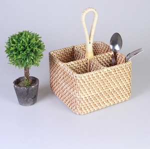 ตะกร้าแคดดี้ภาชนะหวายทรงสี่เหลี่ยมสำหรับใส่เครื่องปรุง - Product Image 2