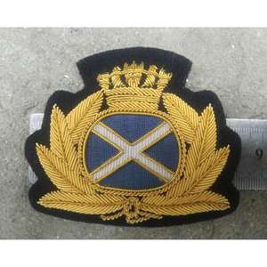 85mm X 70mm Mode De Luxe Brodé À La Main Suède Drapeau Bullion Blazer Badges Style À Coudre avec Paillettes Aimant Décoration - Product Image 1