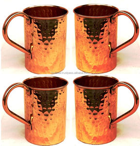 Buy 100% Copper Mug for Moscow Mule - 16oz Hammered Pure Copper Thick Wall - Product Image 5