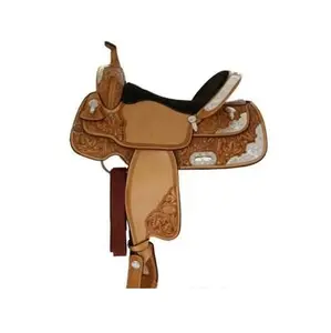 Premium Customizable Hand Carved Floral Tooled Western Barrel Leather Horse Saddle Suppliers