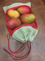 Sac en jute biodégradable écologique avec cordon de serrage, sac en filet réutilisable 30x20cm pour l'emballage des pommes, des oranges, des oignons