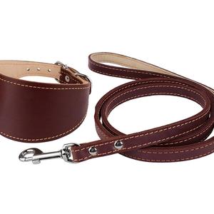 Whippet Dog <b>Collar</b> Leather <b>Leash</b> Lead Set - Product Image 1