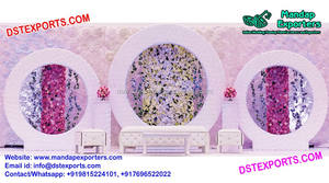 Meubles en cuir et décoration florale pour scène de mariage, canapé en cuir et cristal pour mariage, canapé pour mariée et marié, décoration de mariage - Product Image 3