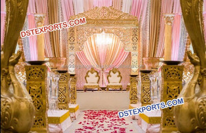 Conjunto de decoración de escenario de boda tradicional india, conjunto de escenario para bodas asiáticas, fabricante de escenarios - Product Image 2