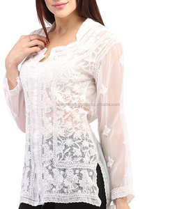 Áo Chẽn Thêu Chikan, Áo Ngắn Đi Biển, Mặc Đi Dự Tiệc, Họa Tiết Thời Trang - Product Image 3