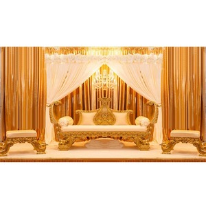 Juego de Sofás Maharaja para Bodas de Bollywood, Juego de Sofás Maharaja Dorados para Bodas Indias, Fabricante y Exportador de Muebles para Bodas en el Reino Unido - Product Image 1