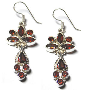 Pendientes colgantes largos de granate, joyería de plata de ley Ebay, venta al por mayor - Product Image 5