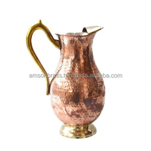 Pichet martelé pichet en cuivre de table Top vente pichet à eau en cuivre décoration de Table maison cuisine verres - Product Image 4