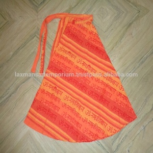 Faldas cruzadas de algodón tejidas a mano para mujer 2025, con estampado Om Mantra, hasta la rodilla, para verano, para exteriores, venta al por mayor desde India - Product Image 2