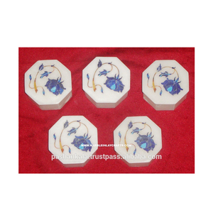 Caja Blanca Eficiente, Caja de Mármol, Cajas con Incrustaciones de Piedra Lapislázuli - Product Image 1
