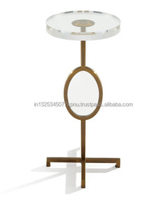 Brass and Acrylic Martini Side Table - Product Image 4