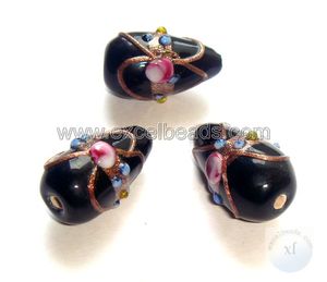 Perles personnalisées en vrac noir bleu rouge d'Excel pour la fabrication de bijoux de gâteau de mariage gouttes de perles de verre de style indien - Product Image 6