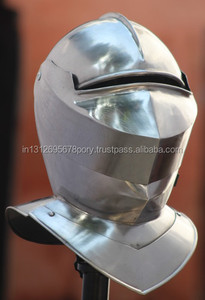 Caballero Medieval cerca de Armet casco calibre 16 TC115 Medieval Norman Nasal casco de la cubierta completa de plata en color - Product Image 4