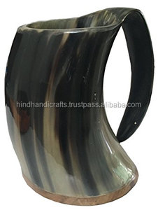 Taza de cuerno para beber, jarra hecha a mano, brillante, pulido, 500ml, ecológico, Vintage, superventas - Product Image 4