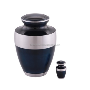 Urnes de crémation adultes en aluminium avec l'étain et la couleur noire Urnes funéraires de crémation en métal de finition pour les cendres humaines. - Product Image 2