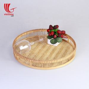 Open Weave Round Woven Bamboo <b>Basket</b> Eco-Friendly Customized Size for <b>Bread</b> and Fruit Storage - Product Image 1