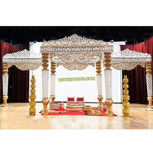 Mandalorian de mariage indien sud-indien, en Fiber blanche, luxueux, perles, suspension de mariage, luxueux - Product Image 1