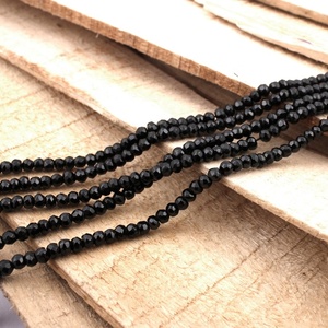 Pierre précieuse spinelle noire naturelle 4 mm Rondelle facettée Perles pour la fabrication de colliers - Product Image 2