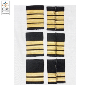 Acheter Aviation Plain Gold Stripes 1 à 4 bar Epaulettes de rang Epaulette Vente chaude Epaulettes de pilote en rayures dorées ou argentées - Product Image 2