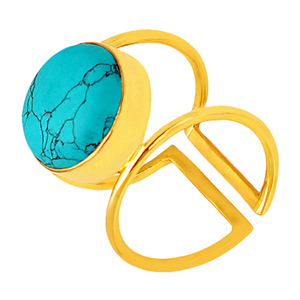 Anillo de Plata de Ley 925 vintage, piedra preciosa turquesa natural, joyería de diseñador chapada en oro para mujer, ajuste de bisel clásico Vintage - Product Image 4