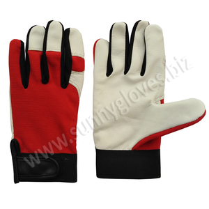 2023 Durable Goat Leather Mechanic Work <b>Gloves</b> Anti-Cut and Anti-Impact Assembly Features - Product Image 1