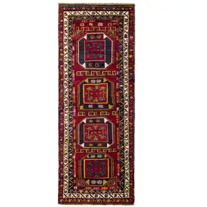 מצוין צבעים תורכי בציר שטיח רץ בינוני גודל 294x111 cm אדום מסדרון רץ שטיח עבודת יד שטיח