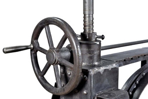 Base de Mesa Industrial Ajustable con Manivela de Hierro y Tapa de Madera o Vidrio - Product Image 4