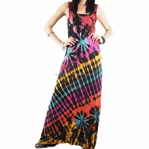 NAPAT Tie Dye Woman Long Bodycon Dress Tank Style Sexy Indie Dress