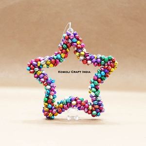 Ornements de noël en métal plat en forme de cœur argenté, clochette - Product Image 6