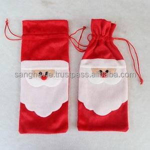 Décorations de Noël faites à la main porte-bouteille de vin en jute de taille personnalisée avec un design élégant en toile de jute pour les fêtes - Product Image 5