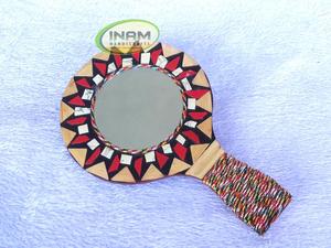 Miroir de maquillage antique en bois magnifiquement fait à la main par INAM HANDICRAFTS pour les cosmétiques - Product Image 4