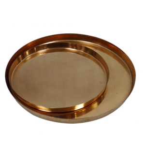 Juego de bandejas para servir de latón brillante y hierro negro Nuevo diseño 2 piezas - Product Image 4