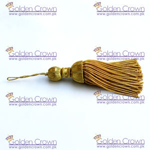 Gold Bullion Decorative <b>Tassels</b> 100% Polyester Fringe <b>Trim</b> for Curtains <b>with</b> Metallic Bullion Wire Customized Size - Product Image 4