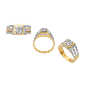 Anillos de diamantes de lujo de oro amarillo de 18 quilates para hombres y mujeres Joyería Premium - Product Image 1