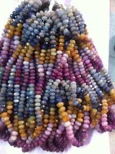 Precious Emerald Ruby Sapphire Gemstones Faceted Rondelle <b>Beads</b> - Product Image 3