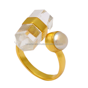 925พลอยไข่มุกคริสตัลแหวนชุบทองเงินสเตอร์ลิงแหวนแฟชั่นอินเทรนด์สำหรับของขวัญวันครบรอบแต่งงานสำหรับทุกเพศ - Product Image 2