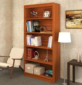 Estante de pared Alex para libros y decoración del hogar, estante de exhibición y almacenamiento, Unidad de gabinete, nogal, 5 estantes - Product Image 2