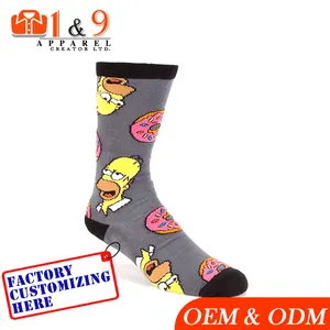 Cartoon Tube Socken hochwertige benutzer definierte Baumwolle bedruckte Socken Männer
