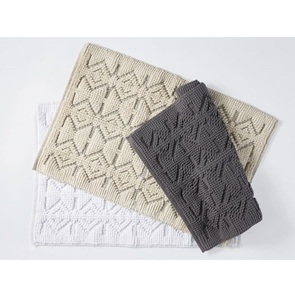 Alfombrillas de baño sólidas modernas con diseño de diamante, 100% algodón, alta absorción de agua, ligeras, hechas a máquina para el hogar y los hoteles - Product Image 1