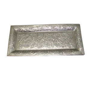 Plateau de service en aluminium écologique, design élégant et moderne, forme rectangulaire, qualité commerciale, passe au lave-vaisselle, pour usage domestique et hôtelier - Product Image 3
