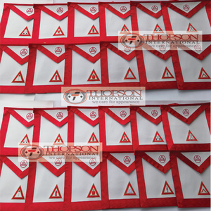 Maçonnique Regalia Royal Arch Officier Tablier Brodé Scribe Patch Cuir Coton Ruban Tissu Point De Croix Couture - Product Image 5